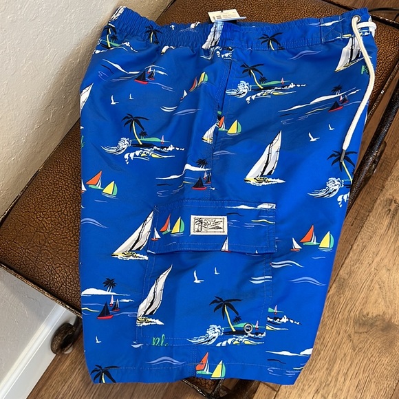 Brand New Ralph Lauren’s Polo Men’s Blue Nautical Swimwear with 3 pocket front! - Picture 3 of 9